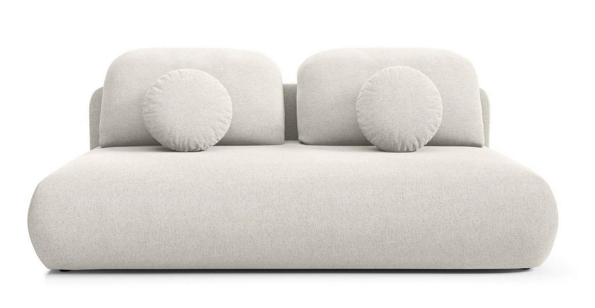 SCHLAFSOFA OTO, Sofa mit Schlaffunktion und Bettkasten, Farbe: Weiß, Velourstoff - Weiß, Textil (206/90/92cm) - Sepro Meble