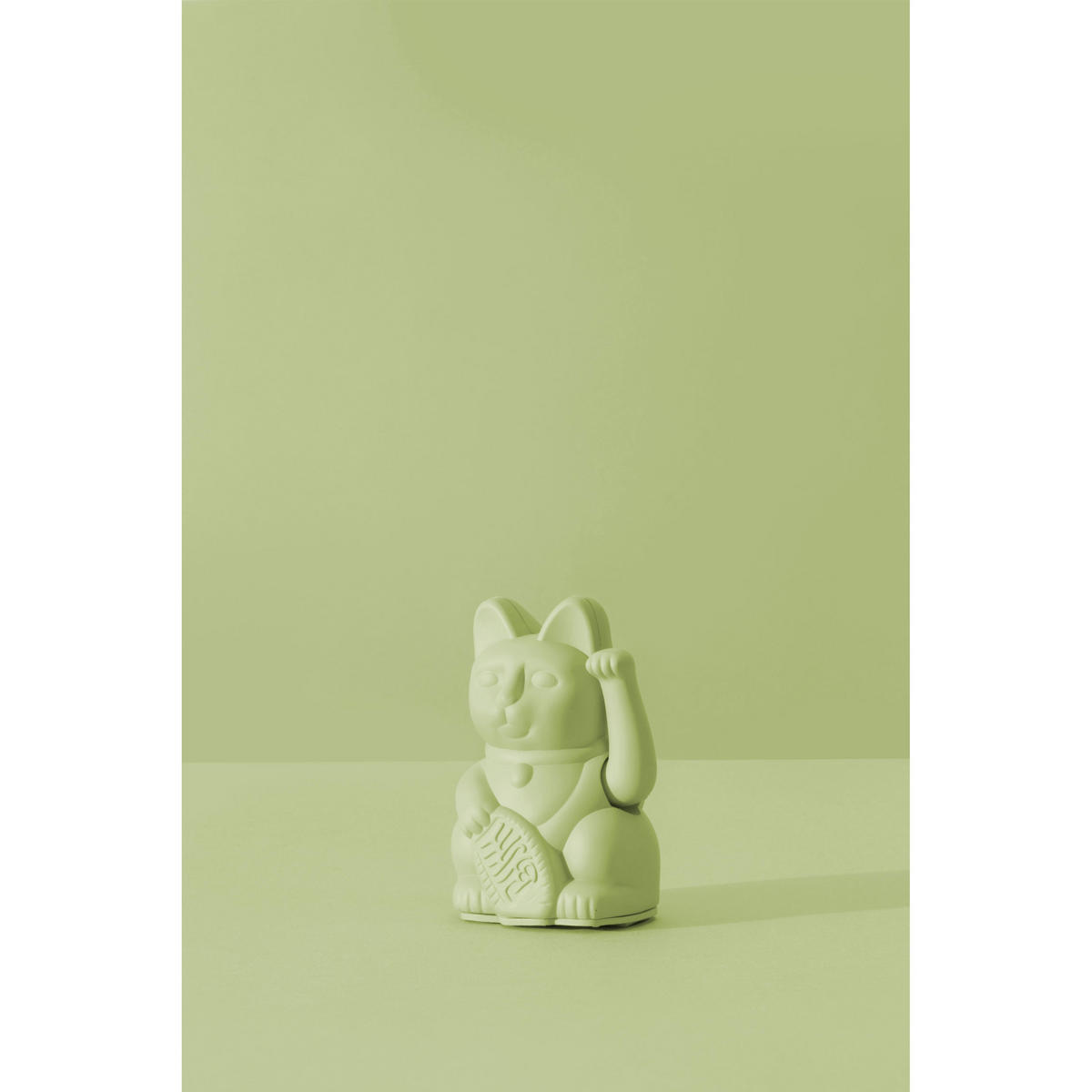 WINKEKATZE Lucky Cat Mini Maneki Neko, Kunststoff, Light Green, 9.8 cm - Grün, Kunststoff (5.2/9.8/6.7cm) - Donkey Products