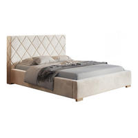 POLSTERBETT 140x200 Aron, Lattenrost, Samtstoff Beige - Beige, Holz/Textil (140/200cm) - Emporius