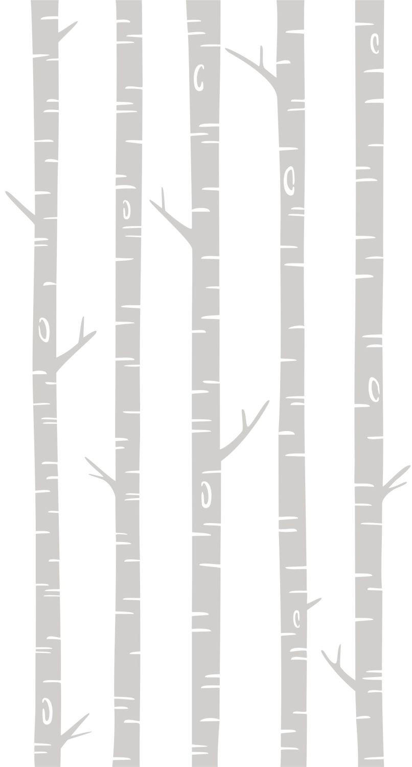 FOTOTAPETE Birkenstämme 150 x 279 cm - Grau, Papier (150/279cm) - ESTAhome