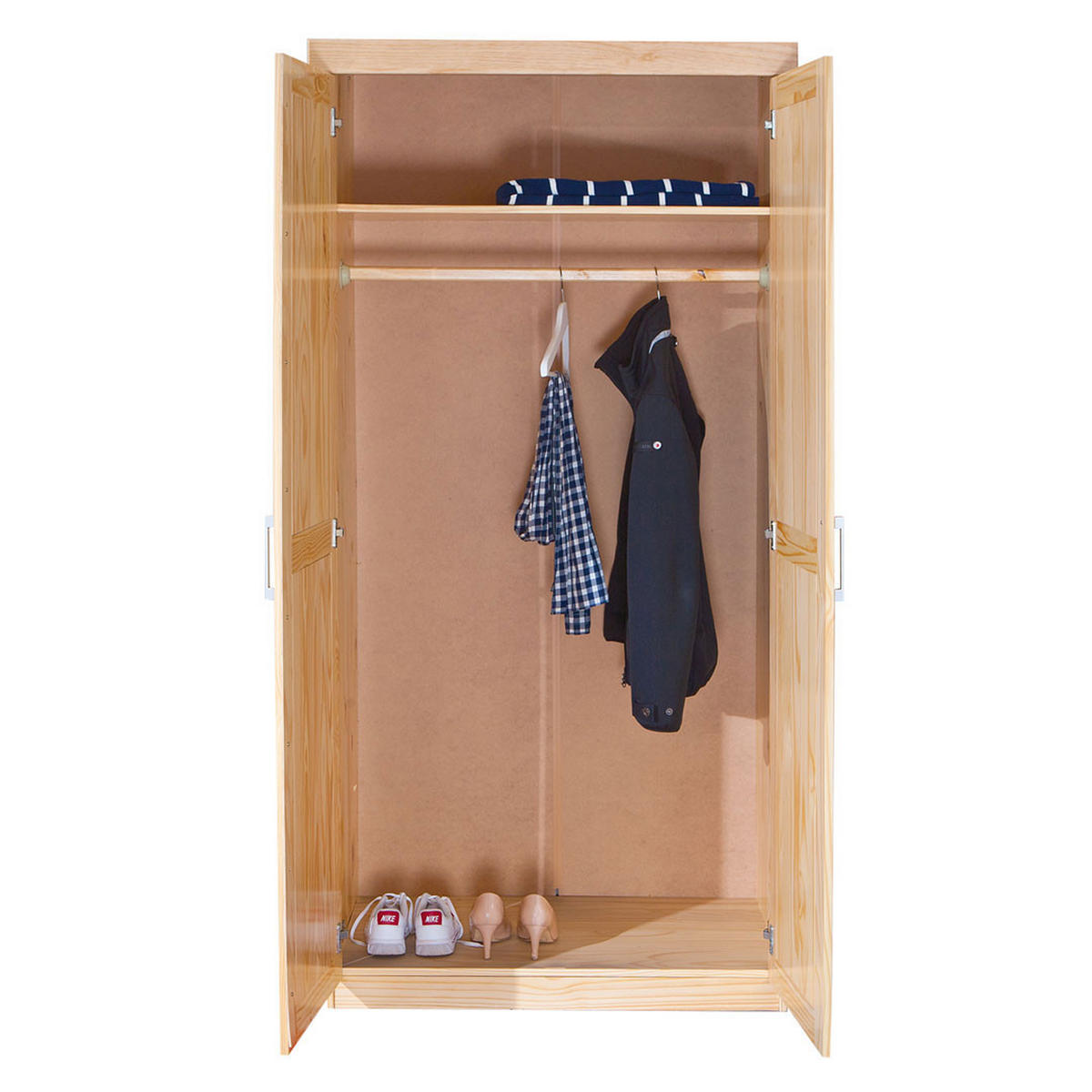 KLEIDERSCHRANK Leovra Naturfarben 95/55/190 cm - Naturfarben, Holz (95/190/55cm) - ebuy24