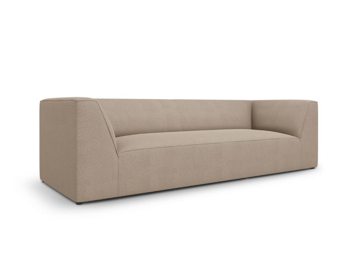 SOFA Ruby aus strukturiertem Stoff dunkelbeige 3 Sitzplätze - Taupe, Textil (93/69/232cm) - Micadoni