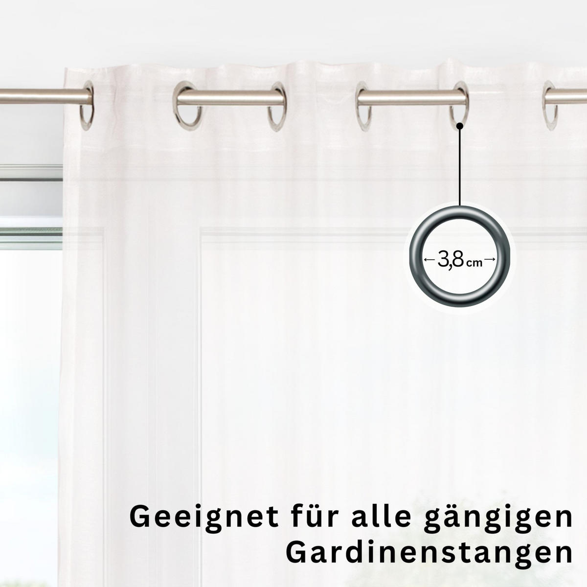 ÖSENVORHANG SOLID transparent - Creme, Textil (140/1/250cm) - Schöner Wohnen