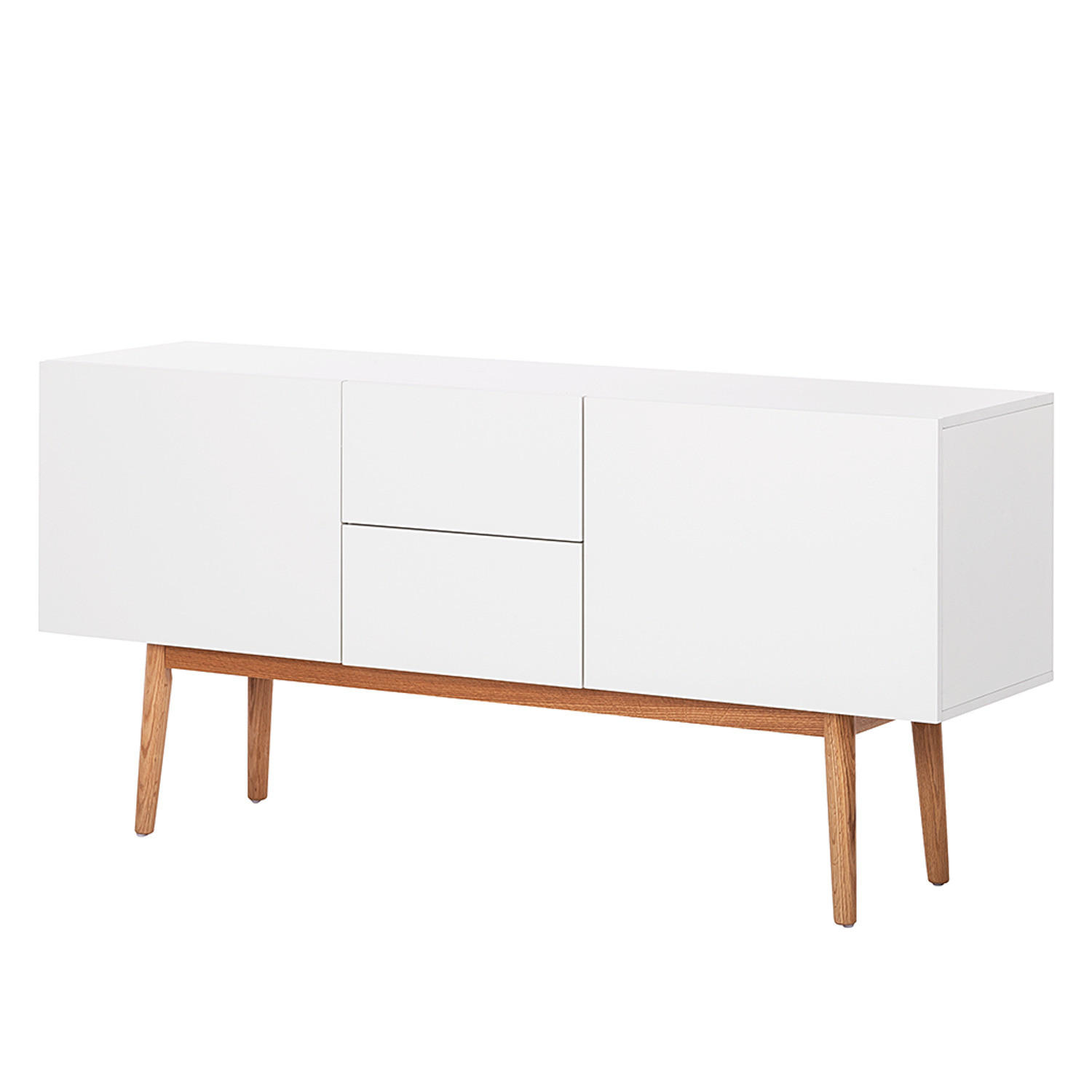 SIDEBOARD - Breite 150 cm - Eichefarben/Weiß, Eichenholz/Holz (150/72/40cm) - home24