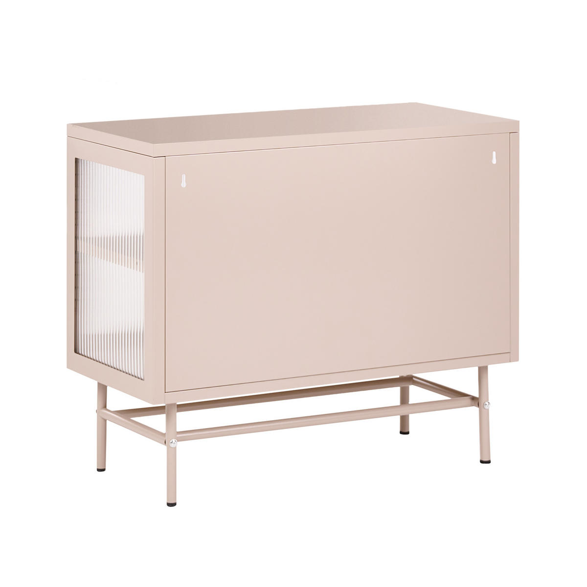 SIDEBOARD se skleněnými dveřmi Kov 77 cm Béžový Devon - béžová, kov (77/64/35cm) - Beliani