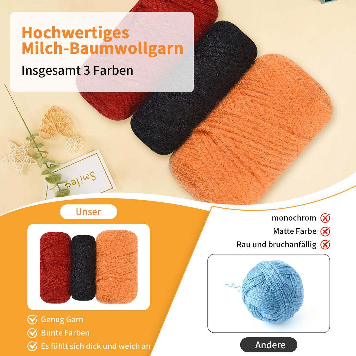KOMPLET za kvačkanje oranžno črtaste mačke, komplet za začetnike z navodili za kvačkanje, komplet za kvačkanje za otroke in odrasle - oranžna, tekstil (1/1/1cm)