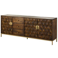 SIDEBOARD Mango 194x40x77 braun geölt DIAMOND #221 - Braun, Holz (194/77/40cm) - Massivmoebel24