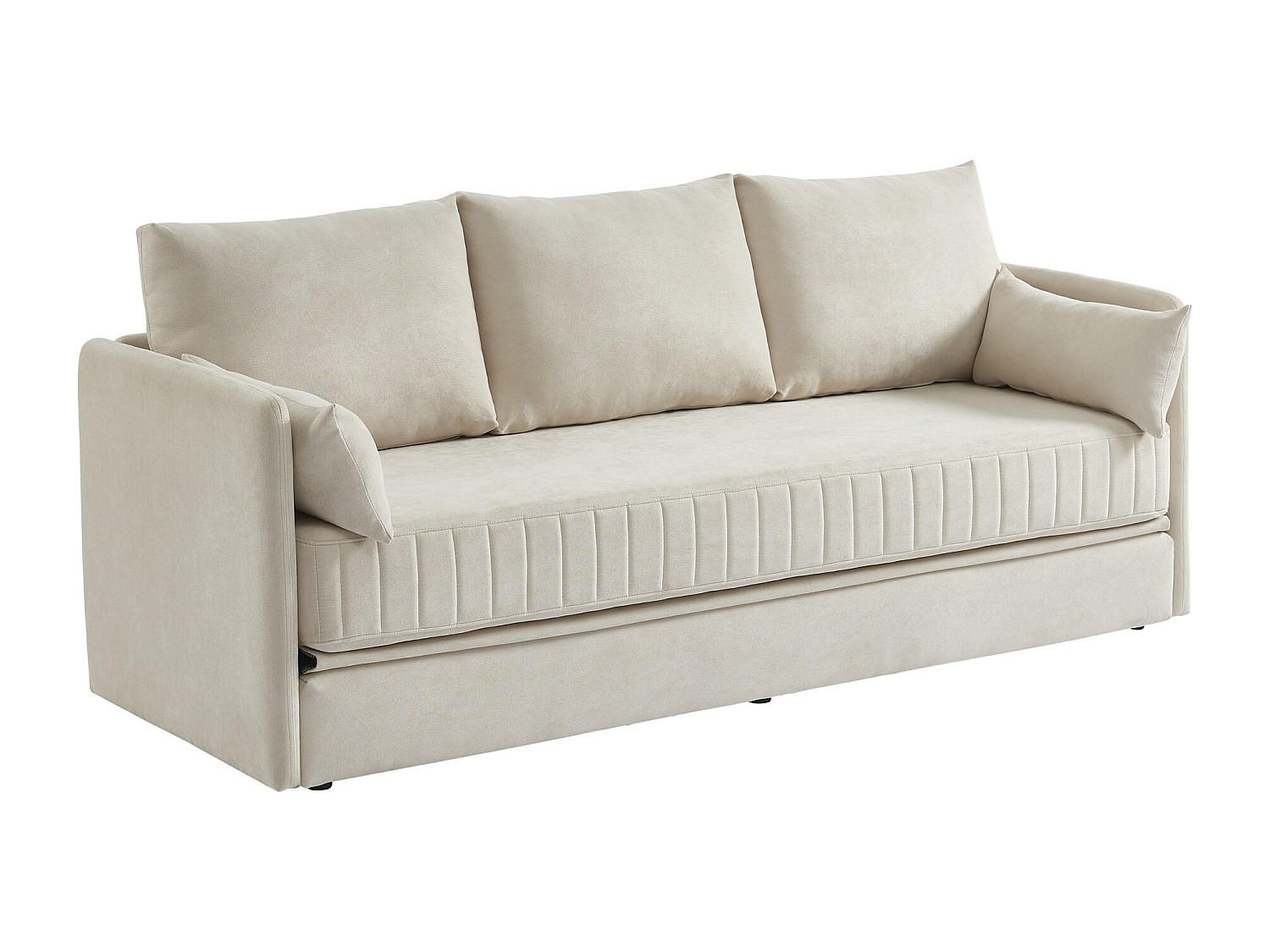 SOFA 3-Sitzer mit Schlaffunktion - Stoff - Beige - GRECCO - Beige, Textil (204/84/82cm) - Vente-Unique
