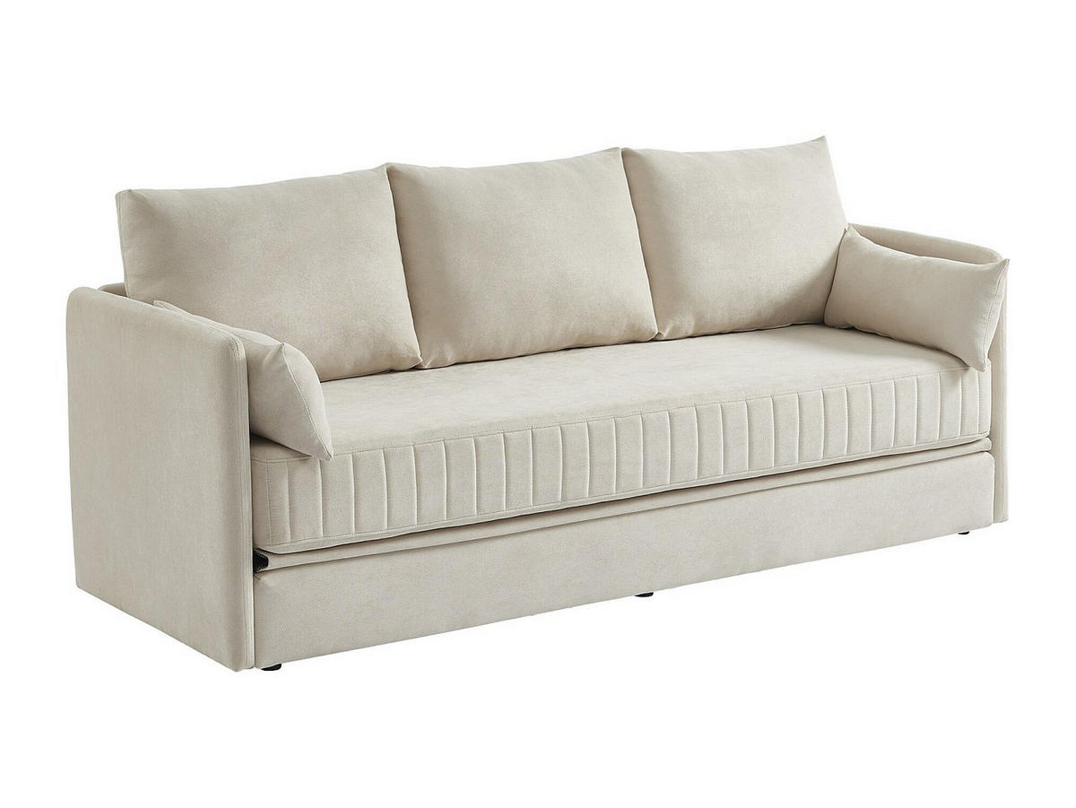 SOFA 3-Sitzer mit Schlaffunktion - Stoff - Beige - GRECCO - Beige, Textil (204/84/82cm) - Vente-Unique