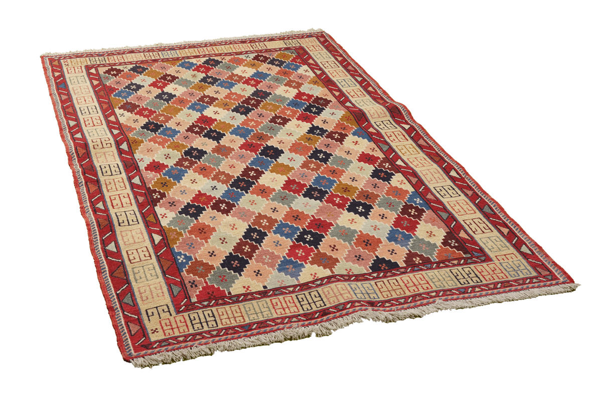 HANDWEBTEPPICH Sumak Shahsavan Mehrfarbig 143/102 cm Schurwolle - Multicolor, Textil (102/143cm) - Looma