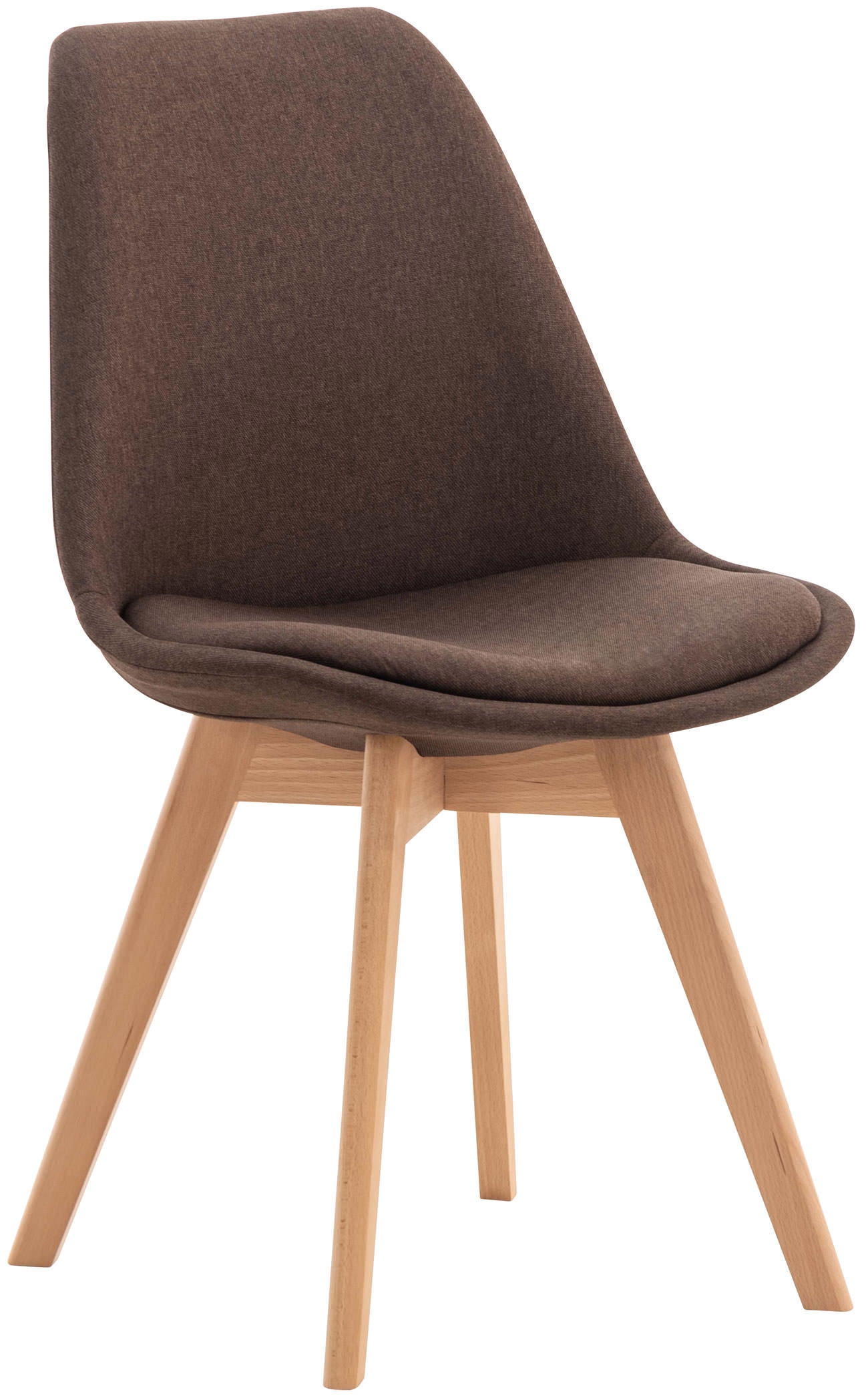 STUHL Stoff braun - Eukalyptusholzfarben/Braun, Holz/Textil (49/83/50cm) - CLP
