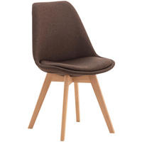 STUHL Stoff braun - Eukalyptusholzfarben/Braun, Holz/Textil (49/83/50cm) - CLP