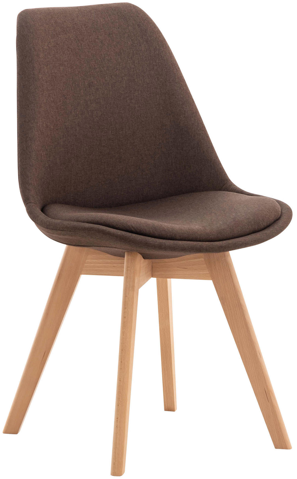 STUHL Stoff braun - Eukalyptusholzfarben/Braun, Holz/Textil (49/83/50cm) - CLP