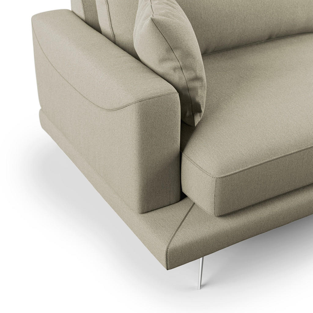Thumbnail - Divani.store Linearsofa, Creme, Textil, 198x88x93 cm, Wohnzimmer, Sofas & Couches, Sofas