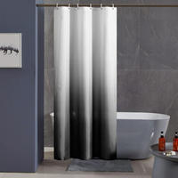 DUSCHVORHANG Schwarz Polyester schimmelresistent maschinenwaschbar klein wasserdicht - Schwarz, Textil (90/180cm) - MCBOSON
