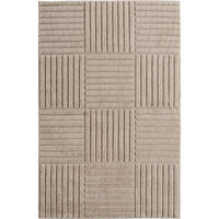 TEPPICH Hochflor RIGI in Beige, mit Cord-Streifen-Patchwork, 200 x 290 cm - Beige, Textil (200/290cm) - KADIMA DESIGN