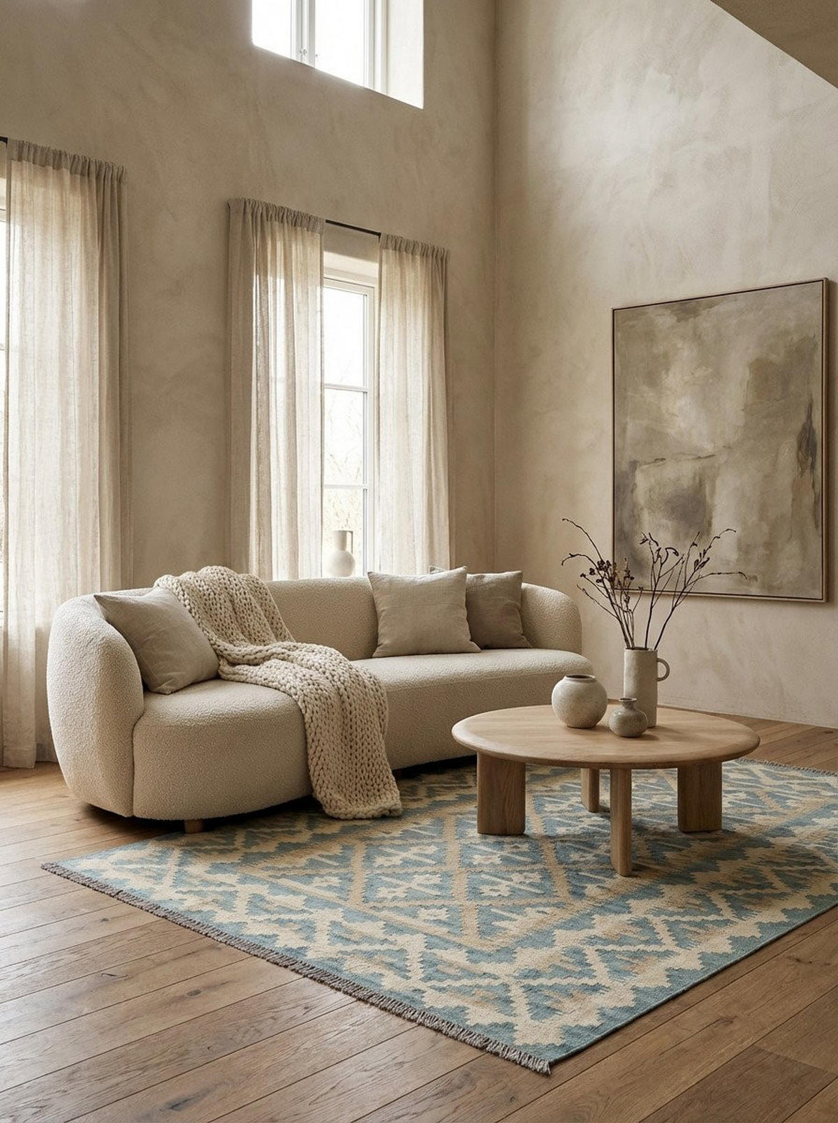 HANDWEBTEPPICH Gashgai Kelim Blau, Beige 179/126 cm Schurwolle - Blau, Textil (126/179cm) - Looma