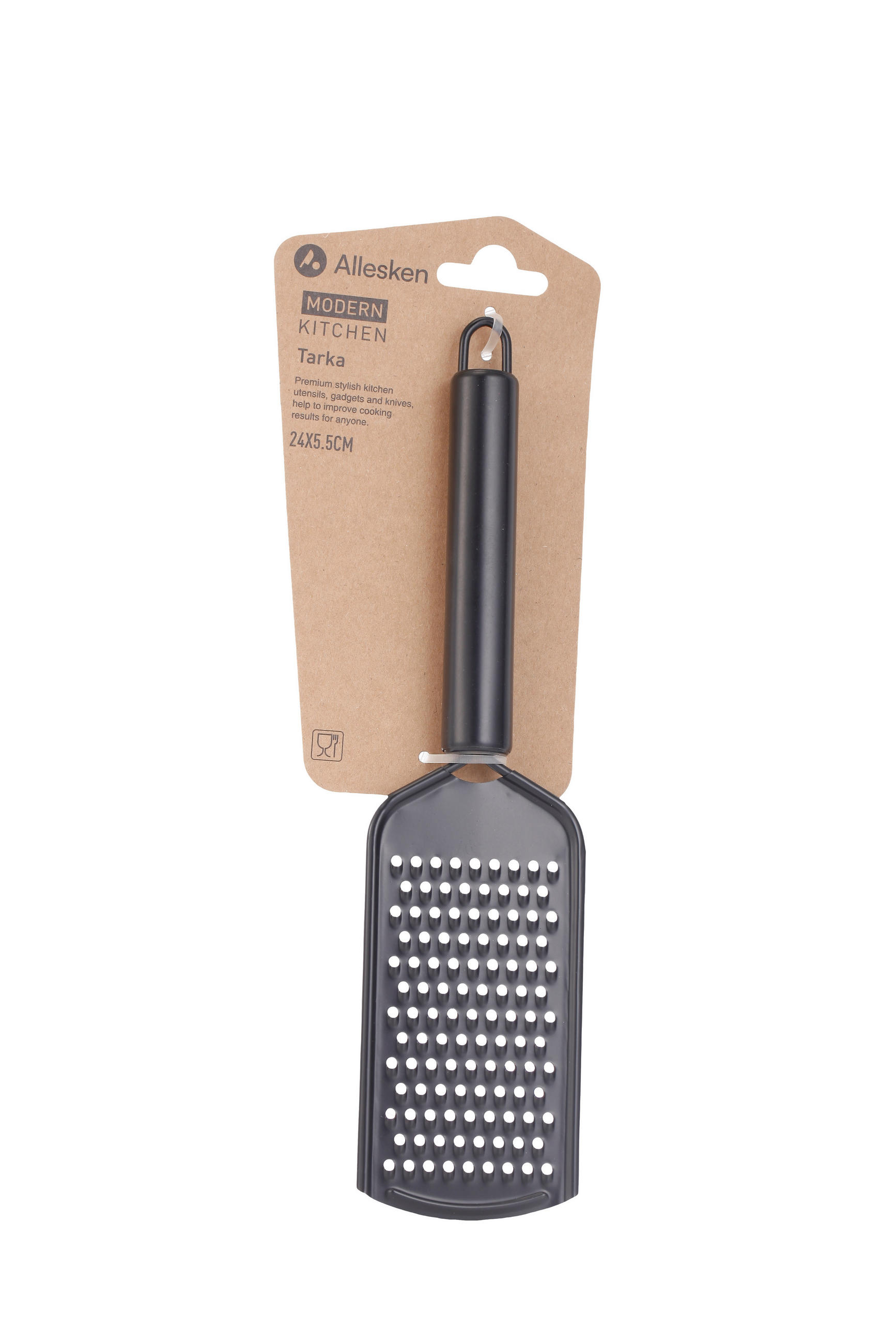 KÜCHENREIBE Modern Kitchen Schwarz 24/5.5/1 cm Metall - Schwarz, Metall (5.5/1/24cm) - Mondex