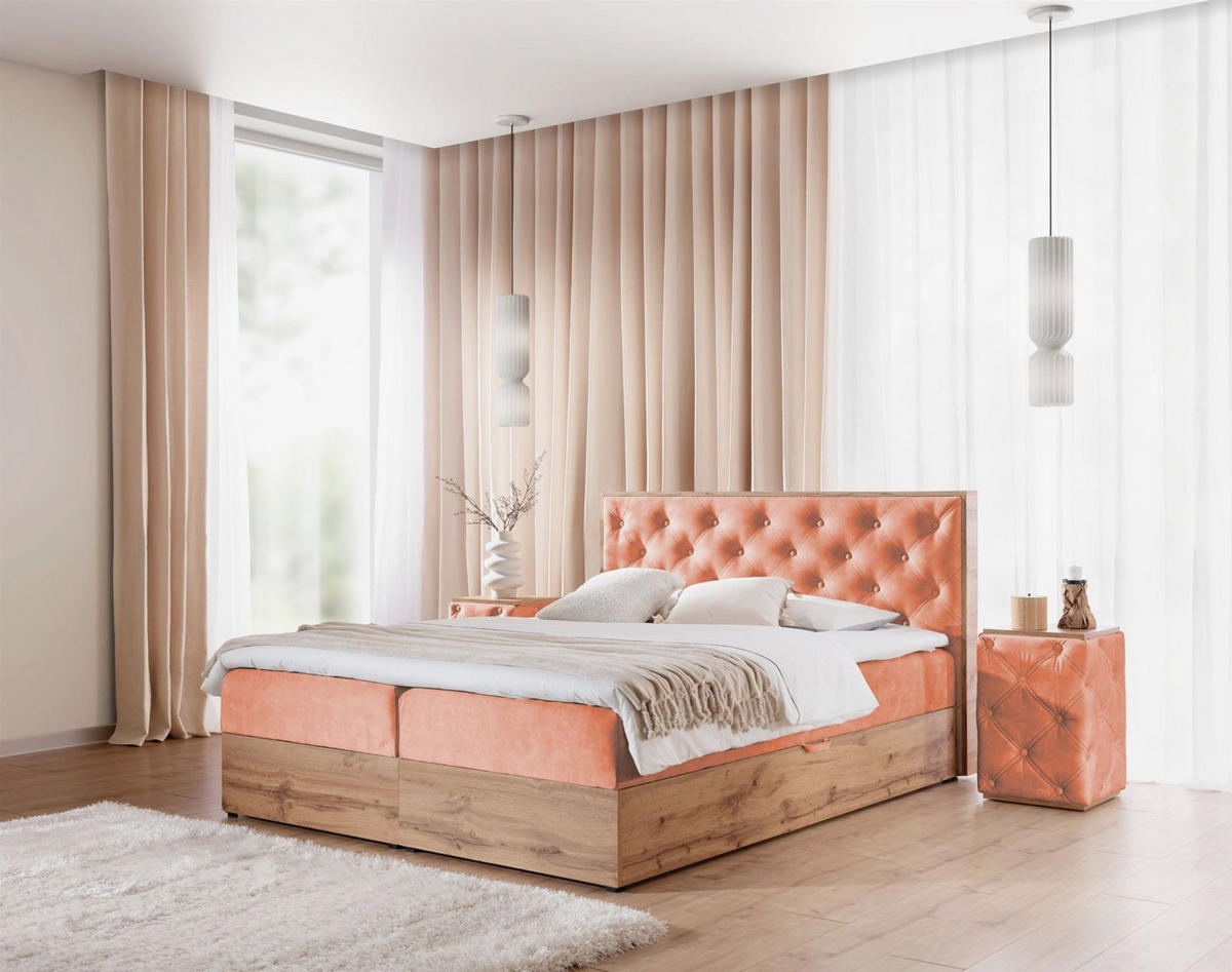 BOXBETT Maximo In Torre - Aubergine, Holzwerkstoff/Textil (120/200cm) - Fun Möbel