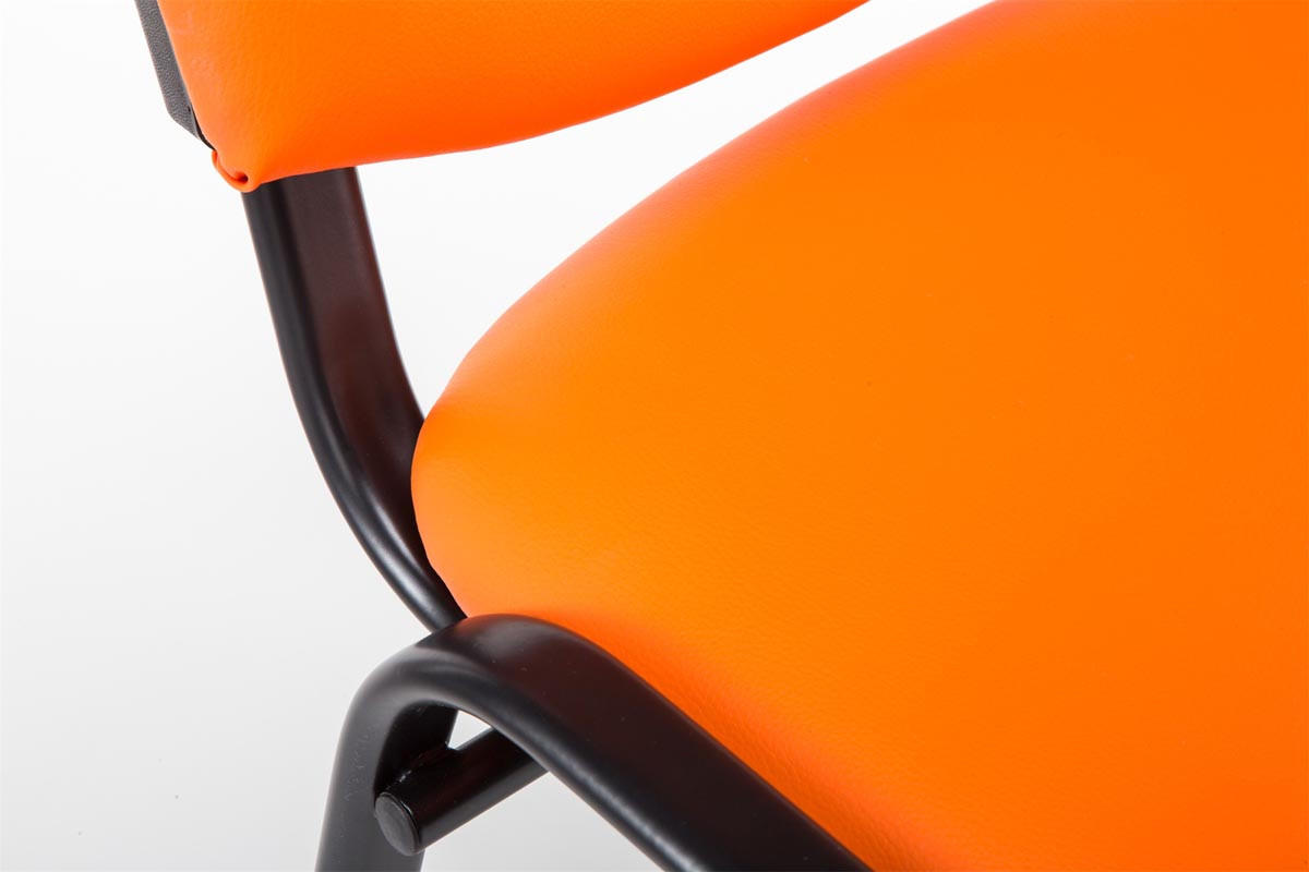 BESUCHERSTUHL Keen, Kunstleder mit Gestell Schwarz / Bezug Orange - Schwarz/Orange, Textil/Metall (54/79/48cm) - TPFLiving