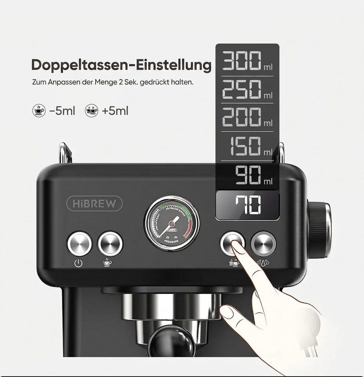 KAFFEEMASCHINE Multi-Kapsel 20 Bar, Espressoautomat Heiß- & Kalt-Modus - Schwarz, Metall (22.9/32/25.9cm) - BEXEVUE