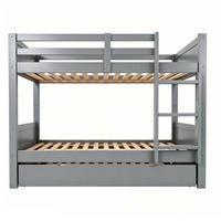 ETAGENBETT 90x200cm Holz Ausziehbett Sicherheitsgeländer Grau - Grau, Holz (90/200cm) - FLIEKS