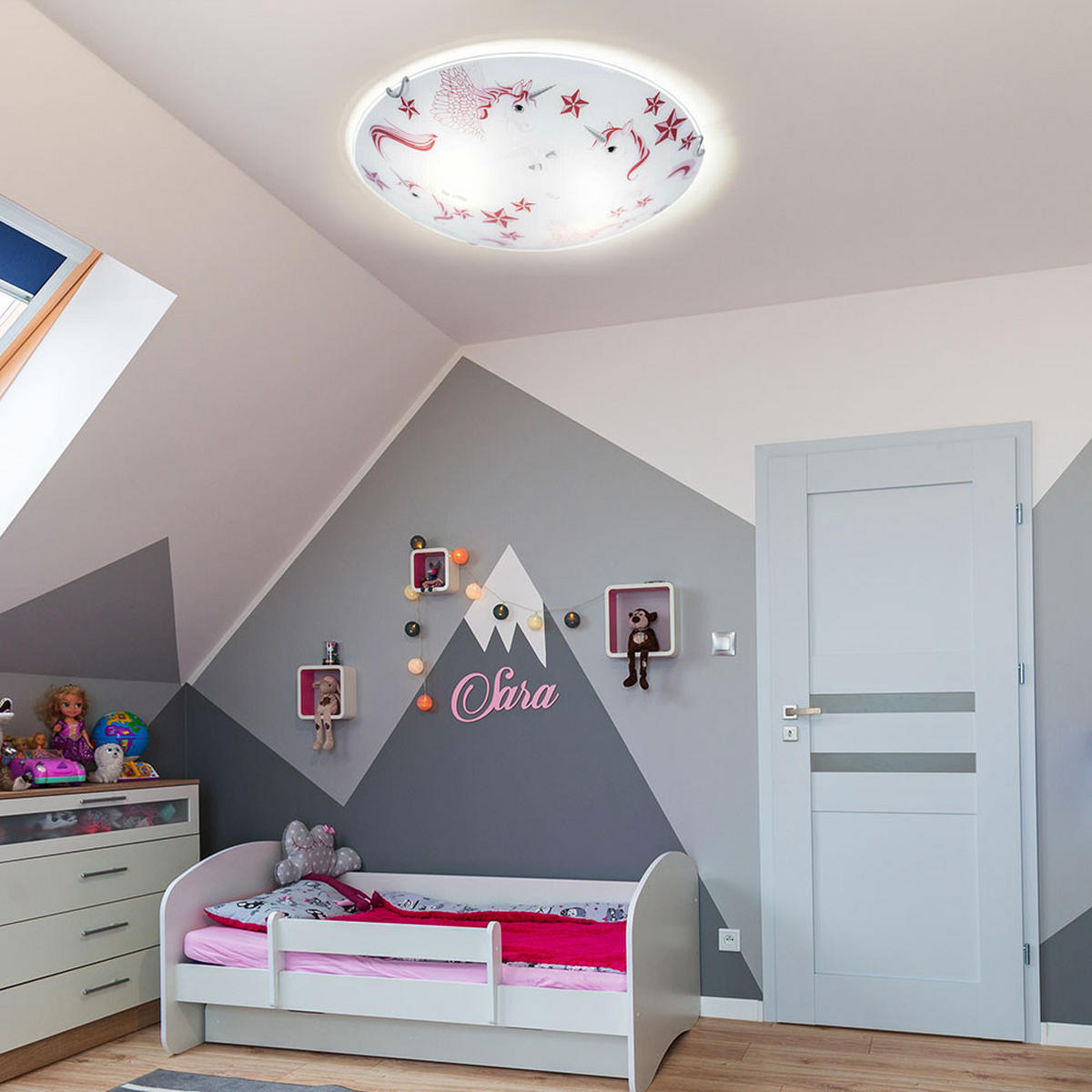 LED DECKENLEUCHTE Natalie Metall Rosa - Rosa, Glas (30/30/8.5cm) - Globo Lighting