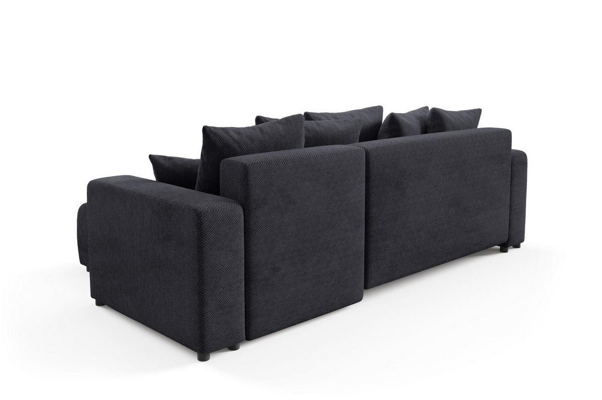 ECKSOFA mit Schlaffunktion Schwarz - Schwarz, Textil (247/145cm) - Furnisell