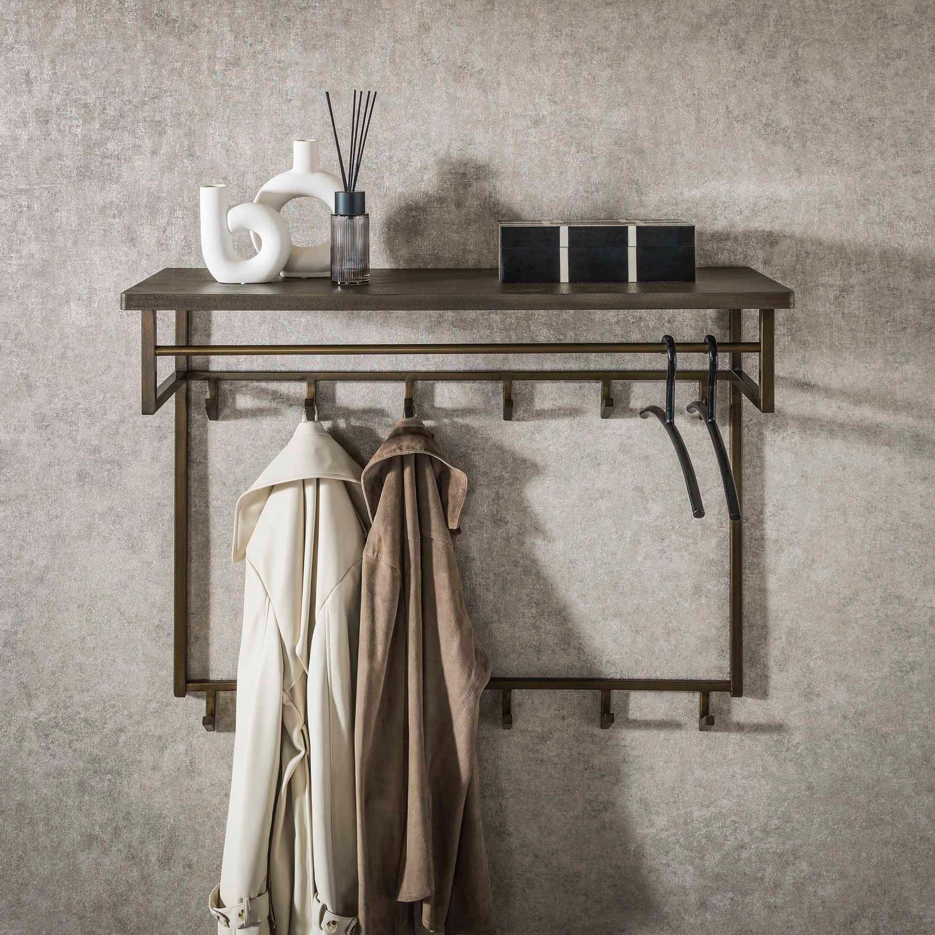 WANDGARDEROBE Ferro Braun 33/100/ 80 cm - Braun, Metall (100/80/33cm) - Hoyz Collection