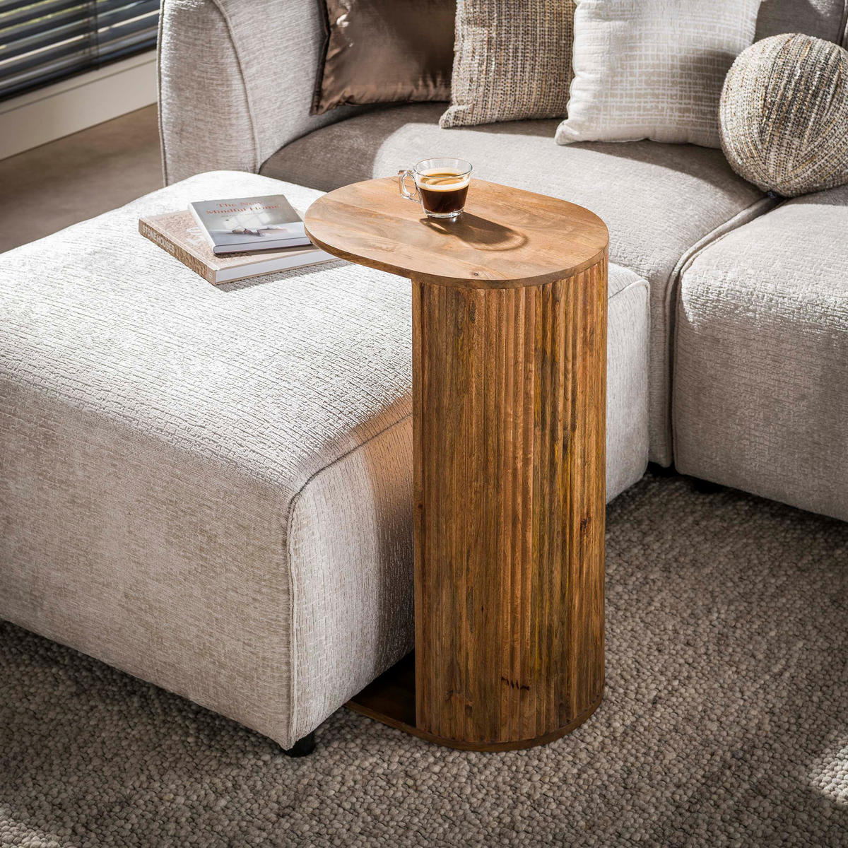 BEISTELLTISCH Wave Beige 45/35/70 cm - Beige, Holz (45/35/70cm) - Hoyz Collection