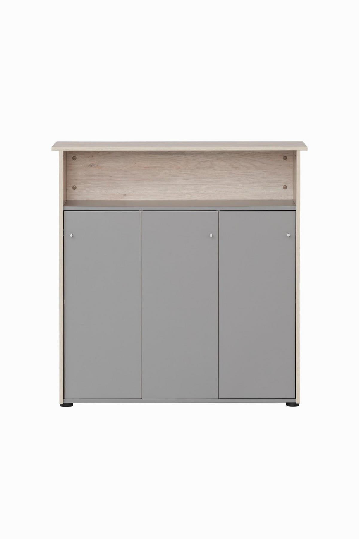 EMPFANGSTHEKE Pigeon 111x107x44 cm 7 Fächern & 3 Flügeltüren Eiche/Grau - Eichefarben, Holz (107/111/44cm) - PROREGAL