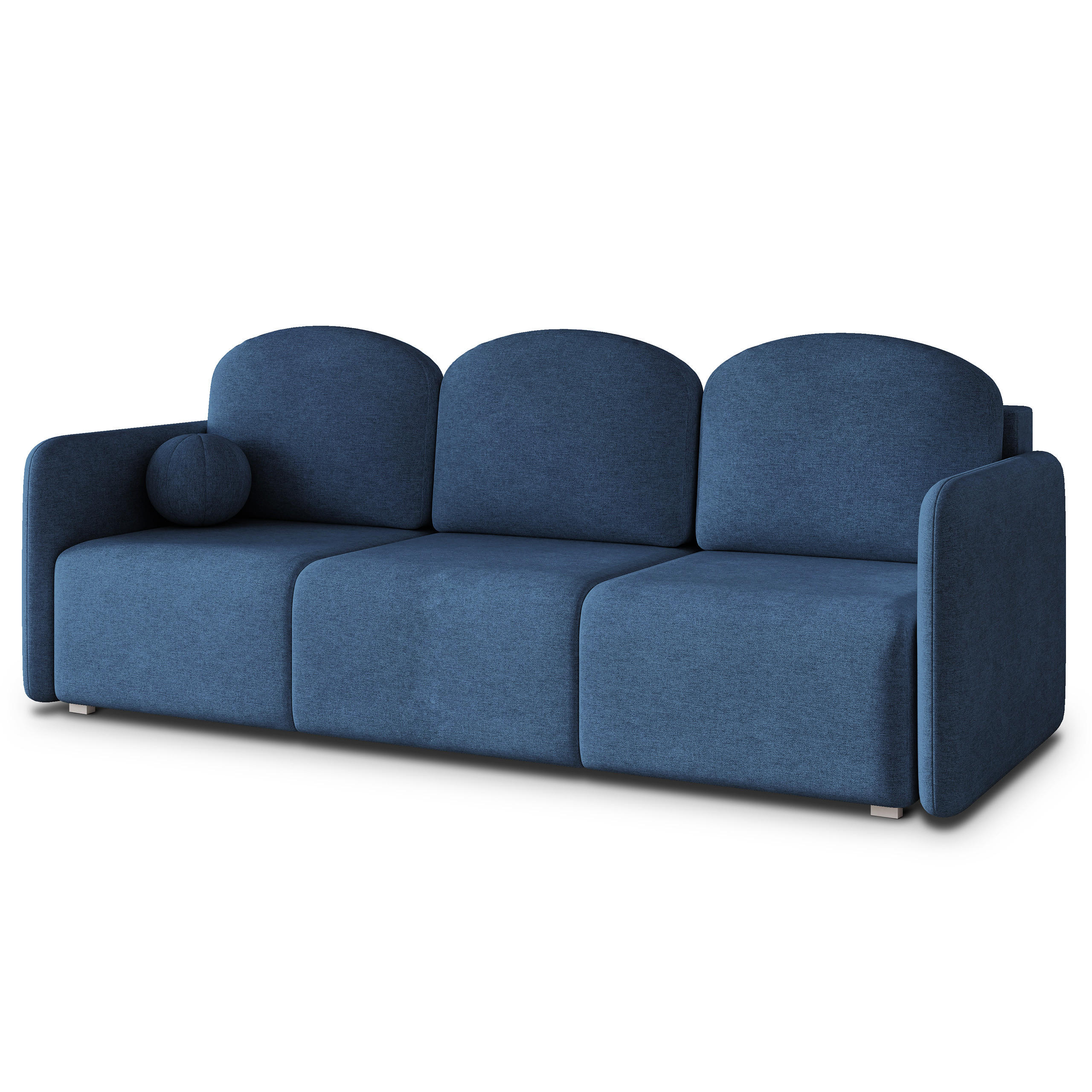 BETTSOFA SUVI III NV Blau Geflochtener Stoff mit Schlaffunktion - Blau, Textil (90/85/220cm) - MASSENO