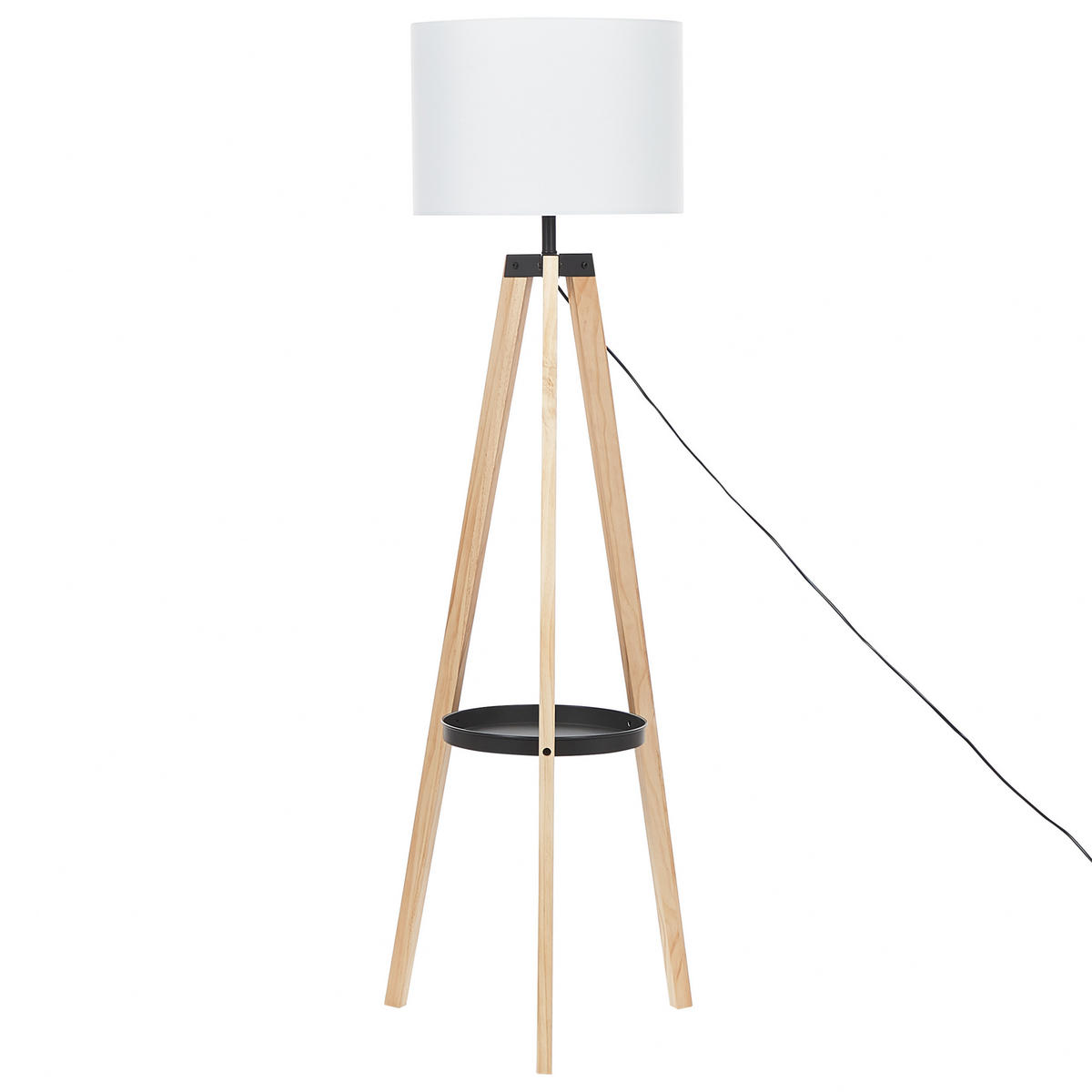 STEHLAMPE Bluff 41/41/149 cm - Hellbraun, Holz (41/41/149cm) - Beliani