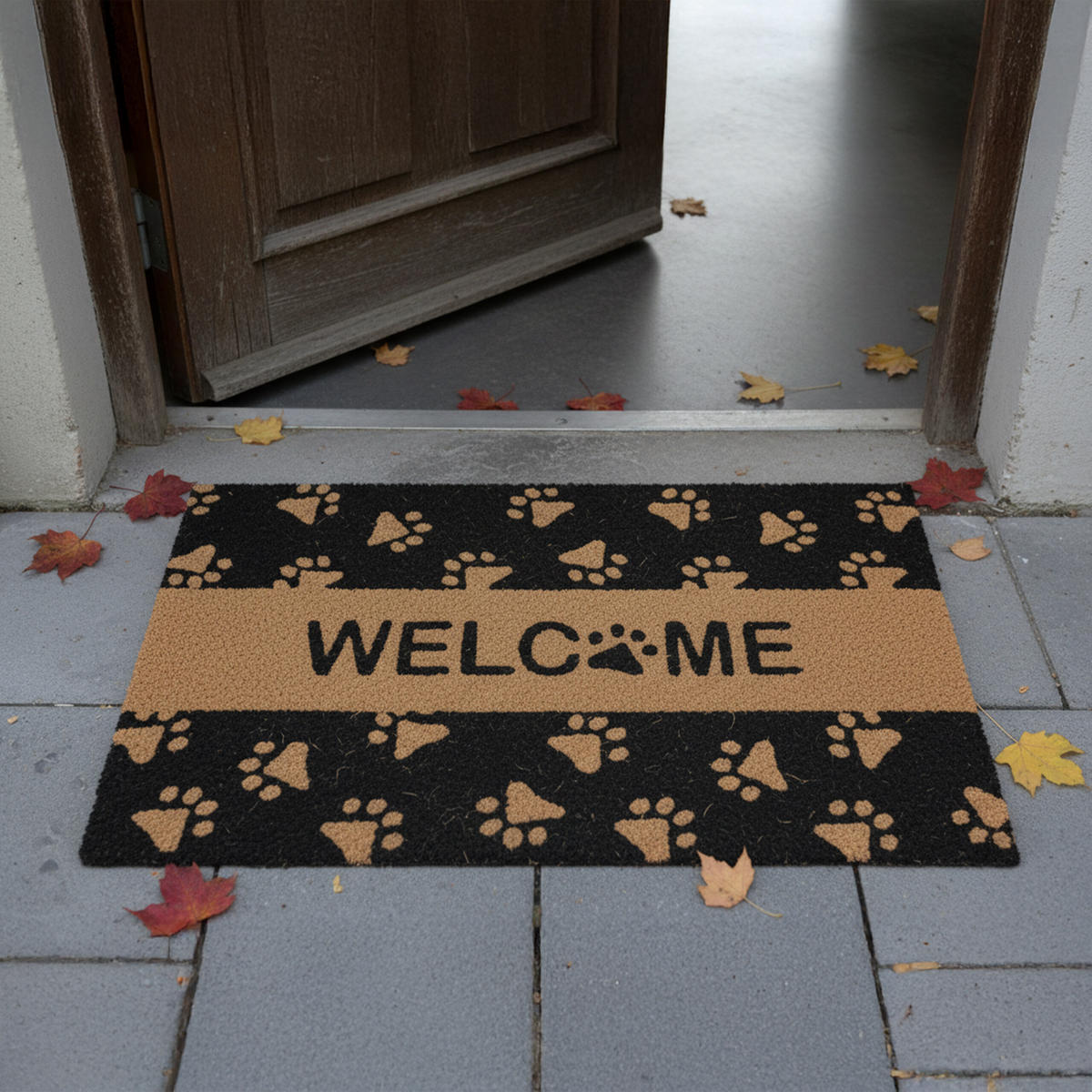 FUSSMATTE - Hellbraun, Kunststoff/Textil (80/50cm) - Relaxdays