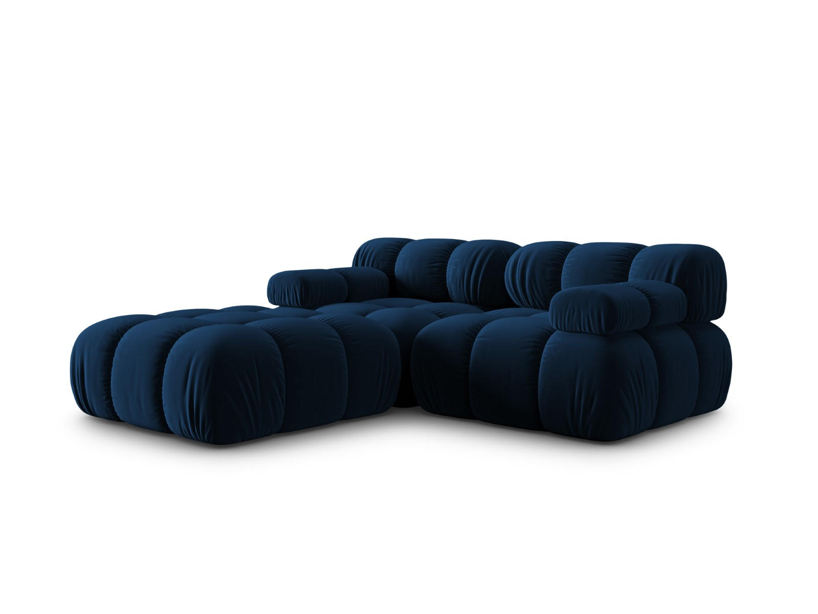 MODULARES-SOFA Bellis aus Samt königsblau 3 Sitzplätze - Blau, Textil (188/63/188cm) - Micadoni