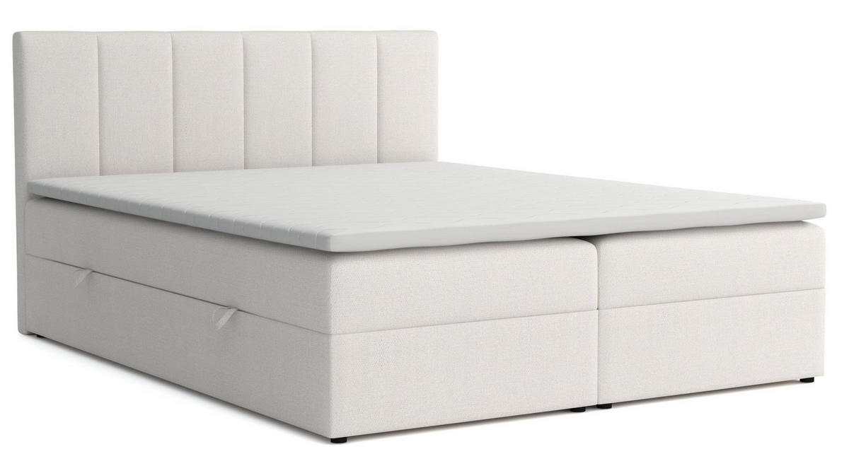 BOXBETT LISA mit Bettkästen H2/H3 Matratze 180 x 200 cm - Beige, Holzwerkstoff (180/200cm) - VENASI MÖBEL