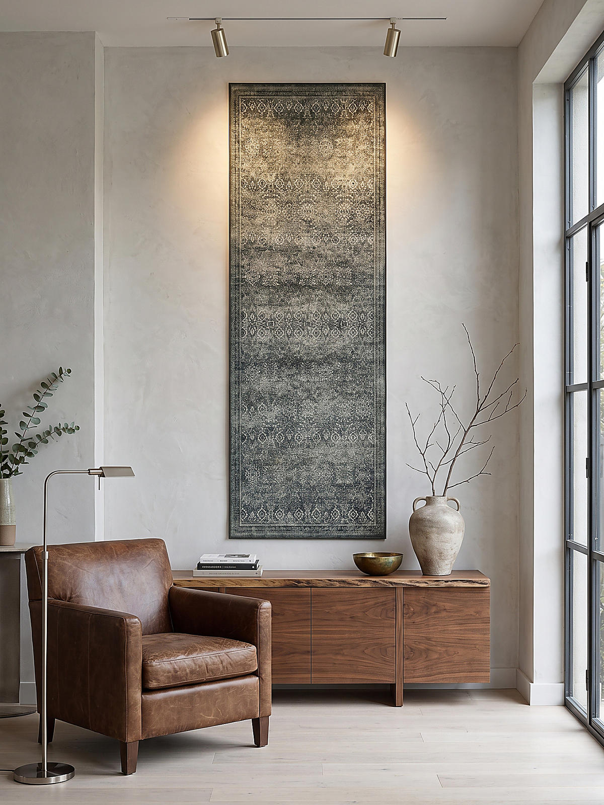 LÄUFER waschbar, mit floralen Ornamenten, VERNANTE in Grün-Grau, 80 x 150 cm - Grün, Textil (80/150cm) - KADIMA DESIGN