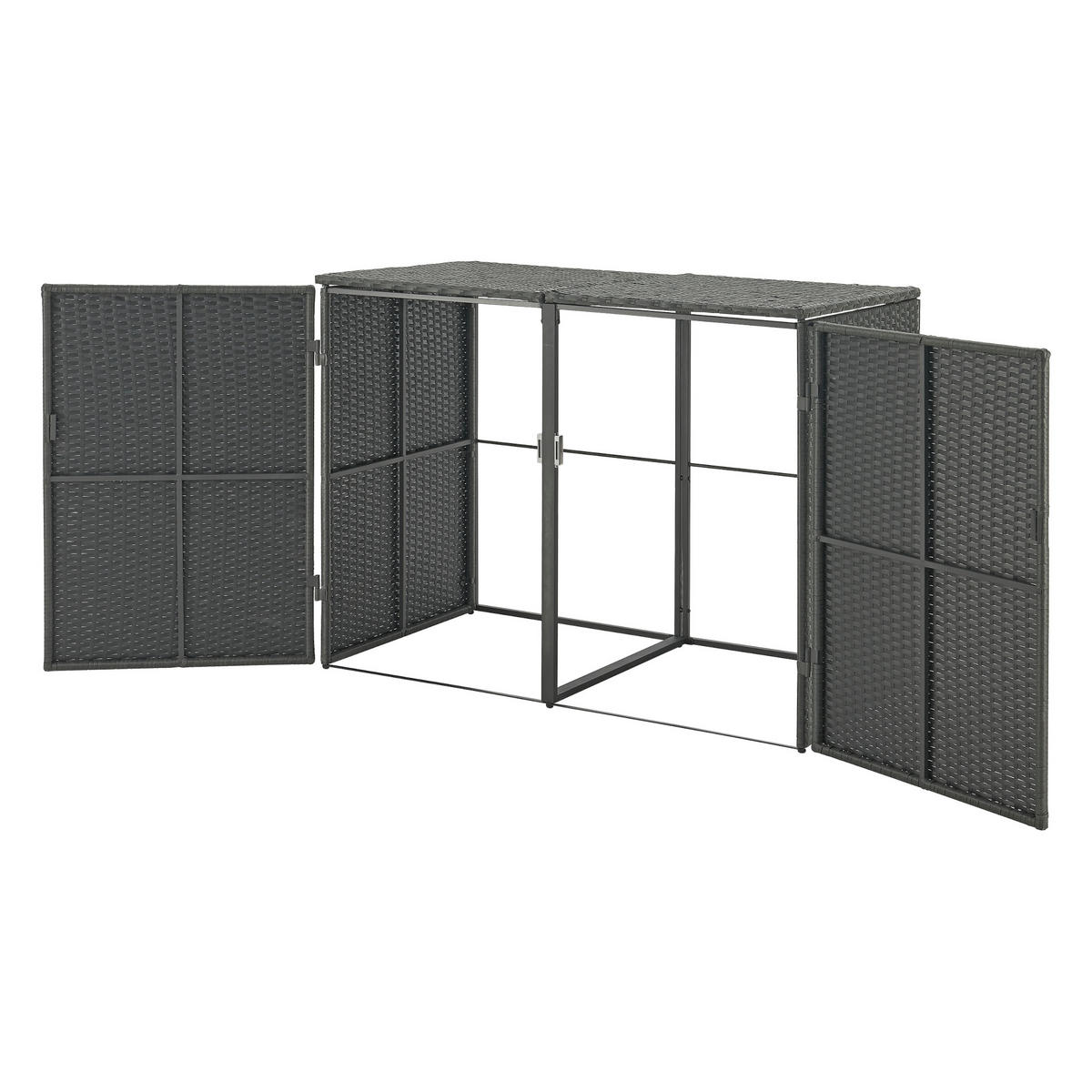 MÜLLTONNENBOX Widnau - Dunkelgrau, Kunststoff (148/111/80cm) - [en.casa]