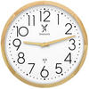 WANDUHR Holz Designer NIENBURG (FUNK) Loft Wand Uhr, beige, weiß - Beige/Schwarz, Glas/Holz (30/30/4.2cm) - Holzwerk