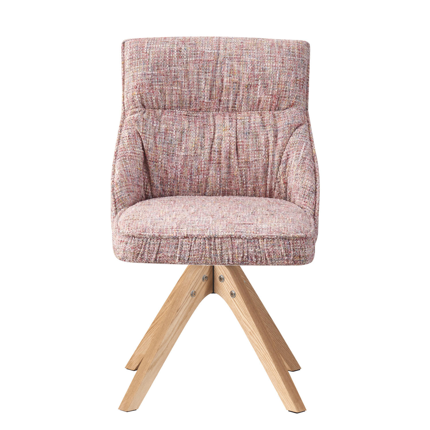 Thumbnail - Dubi Möbel Esszimmerstuhl, Hellrosa, Textil, Eiche, 49x84x62 cm, Esszimmer, Stühle, Esszimmerstühle, Vierfußstühle