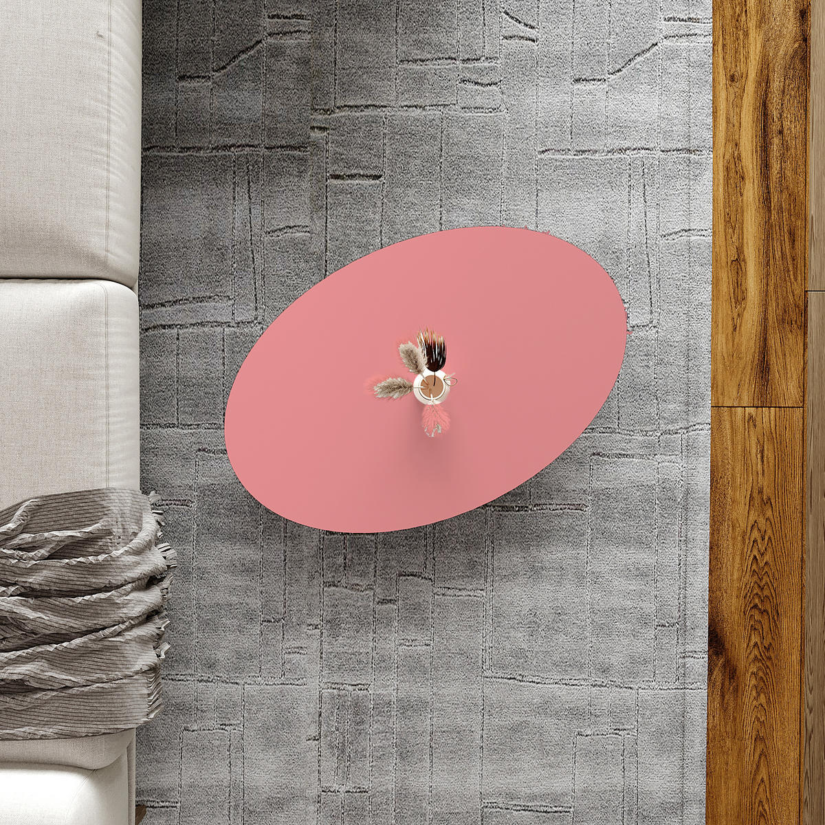 COUCHTICH Højreby 70/44/43 cm - Pink/Naturfarben, Holz/Holzwerkstoff (70/44/43cm) - [en.casa]