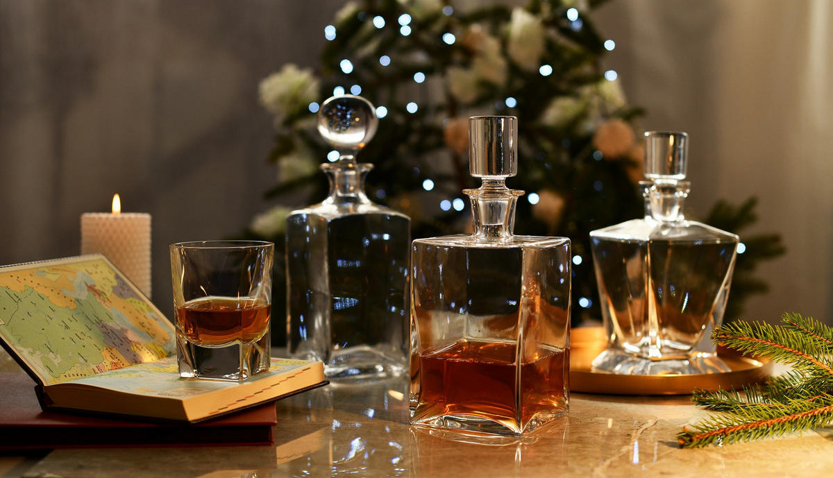 WHISKYKARAFFE MIT STOPPER 1 Stk., 750 ml, Handgemacht - Transparent, Glas (0.75L) - Krosno Glass