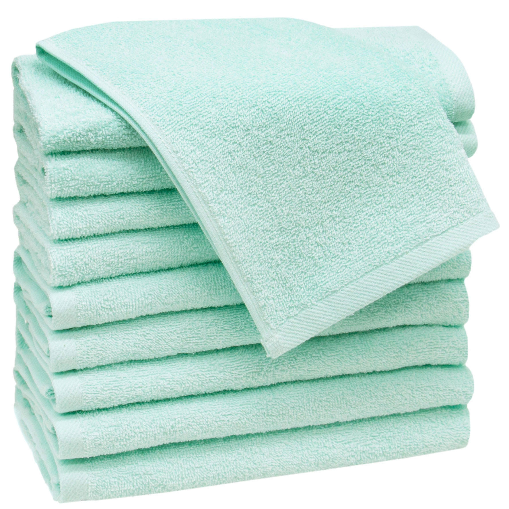 GÄSTETÜCHER, 10er-Set, 30x50 cm, 100% Baumwolle, Grün - Grün, Textil (30/50cm) - Zollner