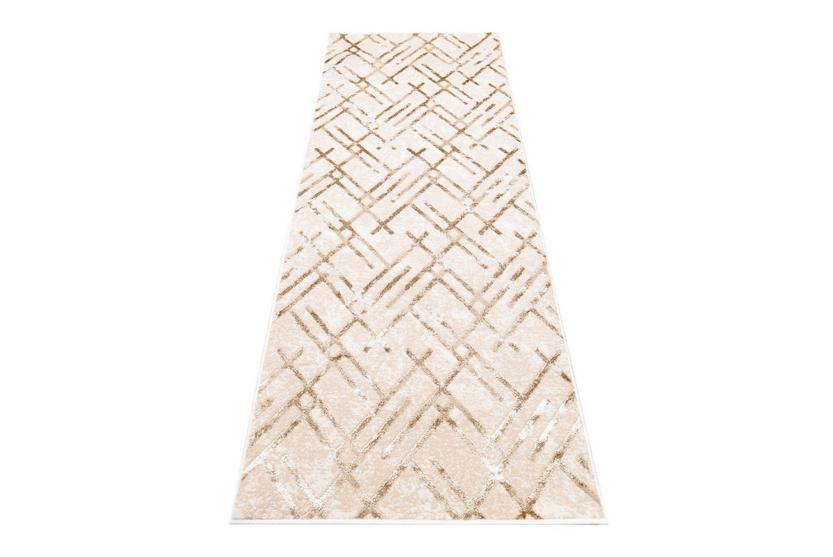 LÄUFER Crystal Beige Marmor Optik 100/600 cm - Beige, Textil (100/600cm) - Tapiso