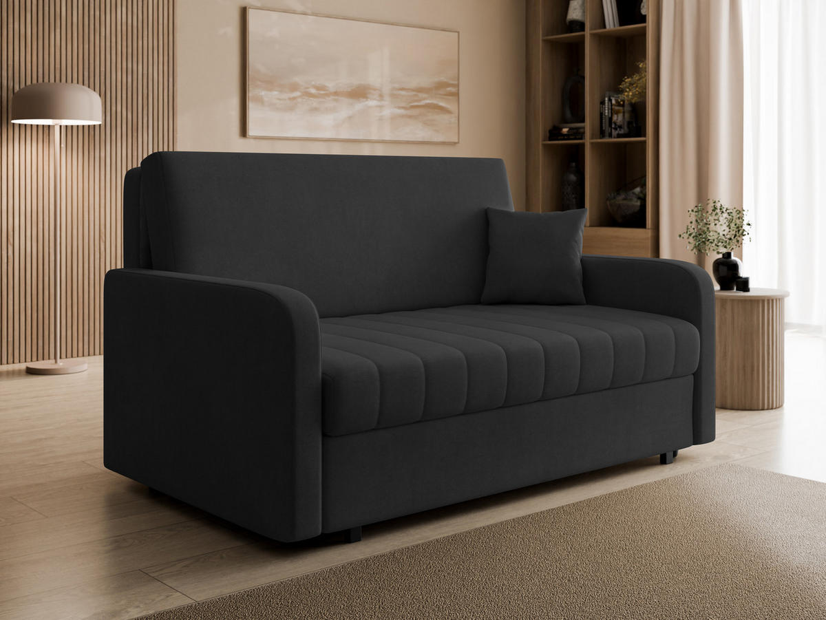 SCHLAFSOFA Viva Silk IV - Schwarz, Holz/Textil (172/85/98cm) - MIRJAN24