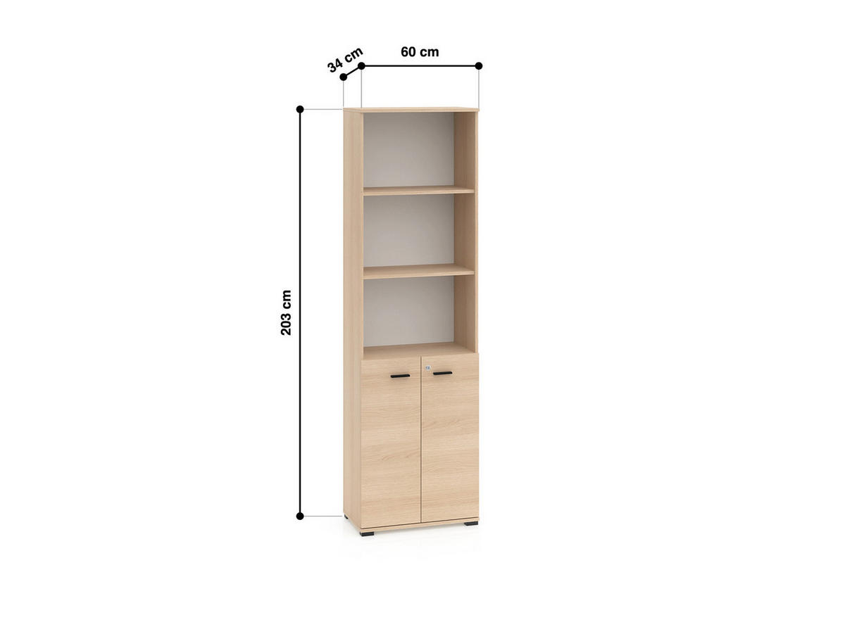 AKTENREGAL – 39 cm – Odelis – Schwarz - Schwarz, Holzwerkstoff (39/203/34cm) - hi-markt