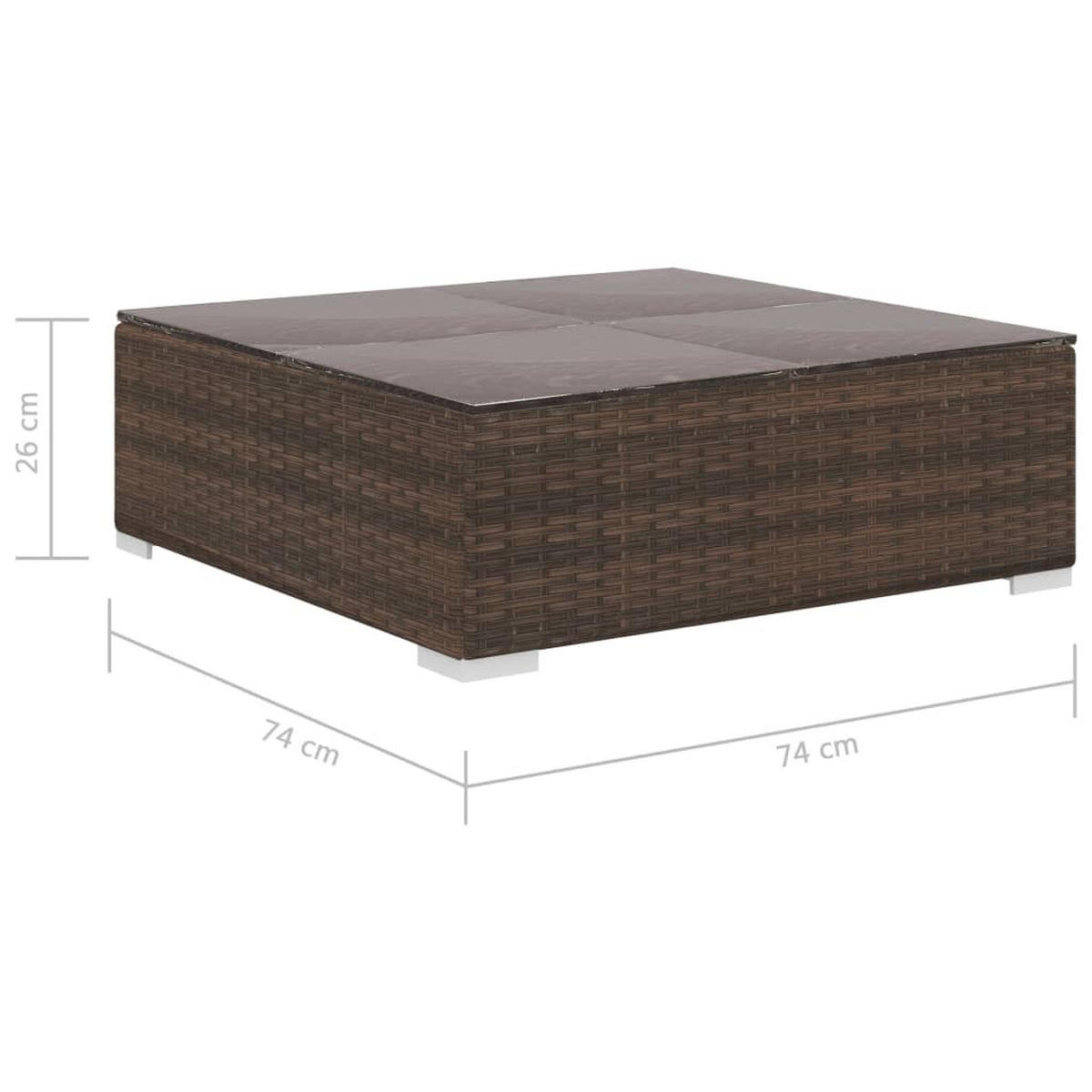 GARTEN-LOUNGE-SET Mit Auflagen 8-teilig Poly Rattan Braun - Creme/Braun, Kunststoff - vidaXL