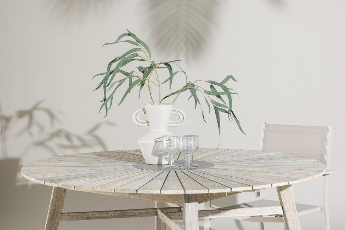 GARTENTISCH, Rives, Whitewash, Akazie., 150 x 150 x 75 cm - Weiß, Holz (150/150/75cm) - ebuy24