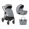KINDERWAGEN Thea 2 in 1 grau EVA-Räder verstellbarer Schiebegriff Babywanne - Grau, Metall (78/57/102cm) - Kikka boo