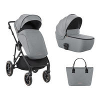 KINDERWAGEN Thea 2 in 1 grau EVA-Räder verstellbarer Schiebegriff Babywanne - Grau, Metall (78/57/102cm) - Kikka boo